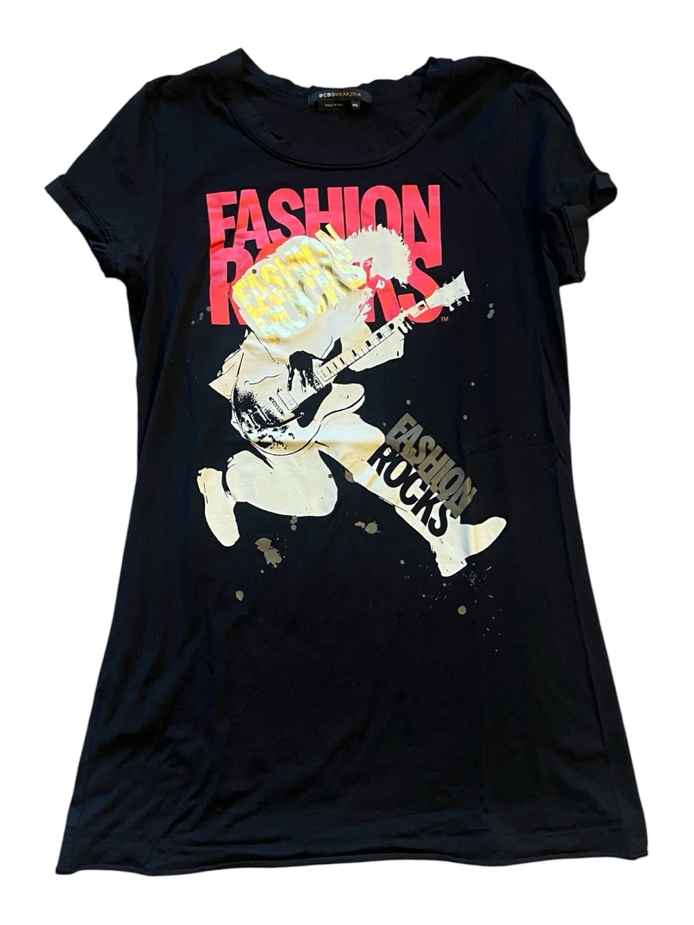 BCBGMaxAzria Black Graphic 'Fashion Rocks' Tee